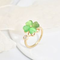 Fashion Four Leaf Clover Heart Shape Titanium Steel Plating Inlay Rhinestones Opal Rings Earrings Necklace main image 4
