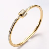 Fashion Titanium Steel Diamond Spiral Stainless Steel Bracelet main image 5