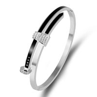 Fashion Titanium Steel Diamond Spiral Stainless Steel Bracelet sku image 11