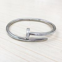Fashion Titanium Steel Diamond Spiral Stainless Steel Bracelet sku image 20
