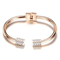 Fashion Titanium Steel Diamond Spiral Stainless Steel Bracelet sku image 28