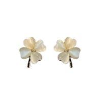 1 Pair Sweet Leaf Flower Alloy Inlay Opal Women's Ear Studs main image 6
