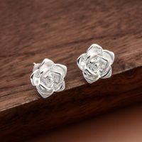 Simple Style Four Leaf Clover Heart Shape Flower Copper Ear Studs 1 Pair sku image 4