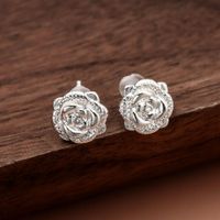 Simple Style Four Leaf Clover Heart Shape Flower Copper Ear Studs 1 Pair sku image 6