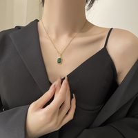 Formal Sweet Heart Shape Bow Knot Fish Bone Titanium Steel Plating Hollow Out Inlay Opal Shell Zircon Pendant Necklace sku image 30