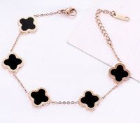 Simple Style Four Leaf Clover Flower Stainless Steel Plating Inlay Agate 18k Gold Plated Bracelets Earrings Necklace sku image 7
