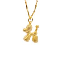 Cute Dog Sterling Silver Plating Gold Plated Charms Pendant Necklace main image 2