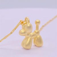Cute Dog Sterling Silver Plating Gold Plated Charms Pendant Necklace main image 5
