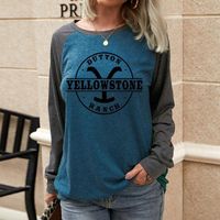 Women's T-shirt Long Sleeve T-shirts Printing Casual Cartoon Letter main image 1