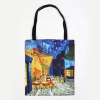 Women's Fashion Color Block Canvas Shopping Bags sku image 5