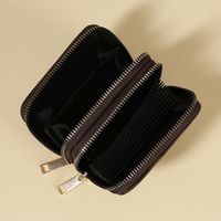 Unisex Plaid Pu Leather Zipper Card Holders main image 4