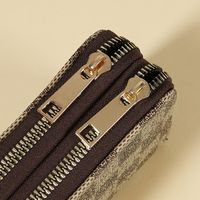 Unisex Plaid Pu Leather Zipper Card Holders main image 5