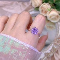 Rotating Moving Ring Flower Zircon Super Flash Ring Opening Color Retention Niche Design Fashion Hand Accessories Female Fashion sku image 6