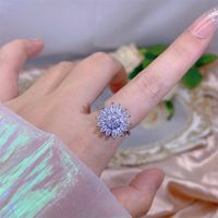 Rotating Moving Ring Flower Zircon Super Flash Ring Opening Color Retention Niche Design Fashion Hand Accessories Female Fashion sku image 29