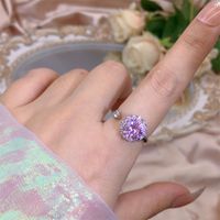 Rotating Moving Ring Flower Zircon Super Flash Ring Opening Color Retention Niche Design Fashion Hand Accessories Female Fashion sku image 9