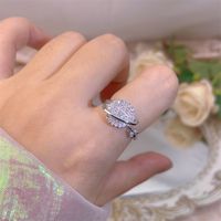 Rotating Moving Ring Flower Zircon Super Flash Ring Opening Color Retention Niche Design Fashion Hand Accessories Female Fashion sku image 10