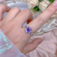 Rotating Moving Ring Flower Zircon Super Flash Ring Opening Color Retention Niche Design Fashion Hand Accessories Female Fashion sku image 13