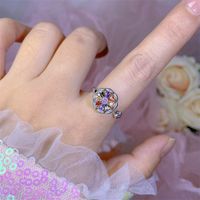 Rotating Moving Ring Flower Zircon Super Flash Ring Opening Color Retention Niche Design Fashion Hand Accessories Female Fashion sku image 19
