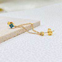 1 Piece Simple Style Flower Plating Inlay Copper Turquoise Zircon Gold Plated Earrings main image 3