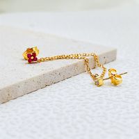 1 Piece Simple Style Flower Plating Inlay Copper Turquoise Zircon Gold Plated Earrings sku image 4