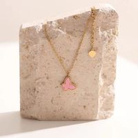 Simple Style Butterfly Stainless Steel Titanium Steel Plating 18k Gold Plated Pendant Necklace main image 4