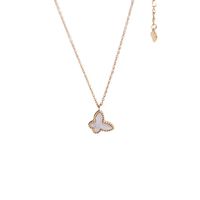 Simple Style Butterfly Stainless Steel Titanium Steel Plating 18k Gold Plated Pendant Necklace main image 6