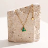 Simple Style Butterfly Stainless Steel Titanium Steel Plating 18k Gold Plated Pendant Necklace sku image 3