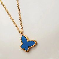 Simple Style Butterfly Stainless Steel Titanium Steel Plating 18k Gold Plated Pendant Necklace sku image 4