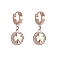 1 Pair Classic Style Shamrock Stainless Steel Acrylic Titanium Steel 18K Gold Plated Earrings main image 5