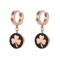 1 Pair Classic Style Shamrock Stainless Steel Acrylic Titanium Steel 18K Gold Plated Earrings main image 6