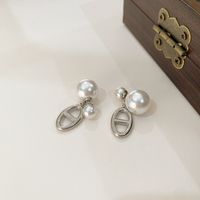 1 Pair Elegant Simple Style Geometric Titanium Steel Drop Earrings sku image 1