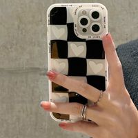 Simple Style Heart Shape Checkered   Phone Cases main image 4