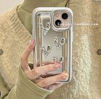 Simple Style Heart Shape Solid Color Glass   Phone Cases sku image 1