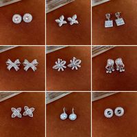 1 Pair Simple Style Heart Shape Flower Plating Inlay Copper Zircon Ear Studs main image 4