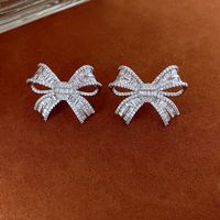 1 Pair Simple Style Heart Shape Flower Plating Inlay Copper Zircon Ear Studs main image 5