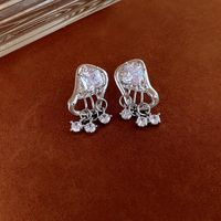 1 Pair Simple Style Heart Shape Flower Plating Inlay Copper Zircon Ear Studs sku image 19