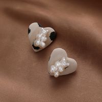 1 Pair Simple Style Heart Shape Flower Plating Inlay Copper Zircon Ear Studs sku image 9