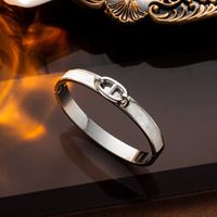 Simple Style Heart Shape Titanium Steel Rhinestones Bangle In Bulk sku image 151