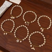 Modern Style Bear Flower Zircon Artificial Pearl Wholesale Bracelets main image 1