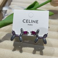 1 Pair Cute Simple Style Animal Enamel Plating Inlay Copper Zircon Ear Studs sku image 5