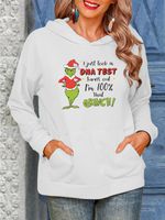 Women's Hoodie Long Sleeve Hoodies & Sweatshirts Printing Christmas Cartoon Letter main image 3