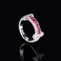 Simple Style Square Copper Inlay Zircon Rings Bracelets sku image 2