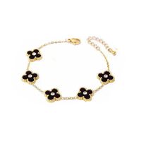 Sweet Flower Titanium Steel Plating Inlay Rhinestones Bracelets Earrings main image 3