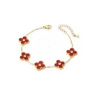 Sweet Flower Titanium Steel Plating Inlay Rhinestones Bracelets Earrings main image 5