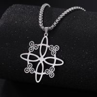 Cross-border Hot Selling Wholesale Simple And Stylish Personality Witch Knot Three Curved Leg Pendant 304 Material Stainless Steel Necklace main image 2