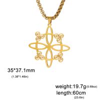 Cross-border Hot Selling Wholesale Simple And Stylish Personality Witch Knot Three Curved Leg Pendant 304 Material Stainless Steel Necklace main image 5