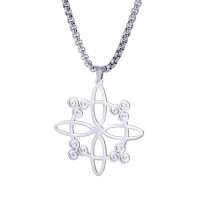 Cross-border Hot Selling Wholesale Simple And Stylish Personality Witch Knot Three Curved Leg Pendant 304 Material Stainless Steel Necklace sku image 1