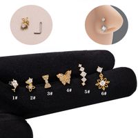 Ethnic Style Butterfly Stainless Steel Copper Zircon Nose Studs In Bulk main image 1