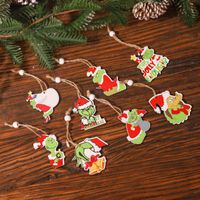 Christmas Cartoon Style Cute Cartoon Character Wood Indoor Party Festival Hanging Ornaments main image 5
