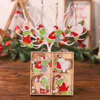 Christmas Cartoon Style Cute Cartoon Character Wood Indoor Party Festival Hanging Ornaments sku image 2